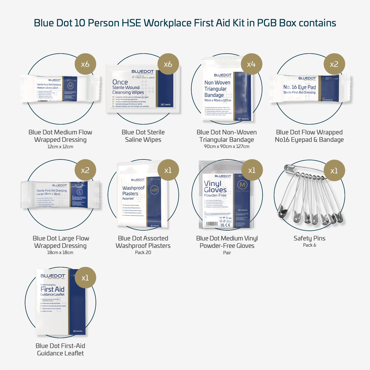 Blue Dot 1-10 Person HSE First Aid Kit in PGB Box